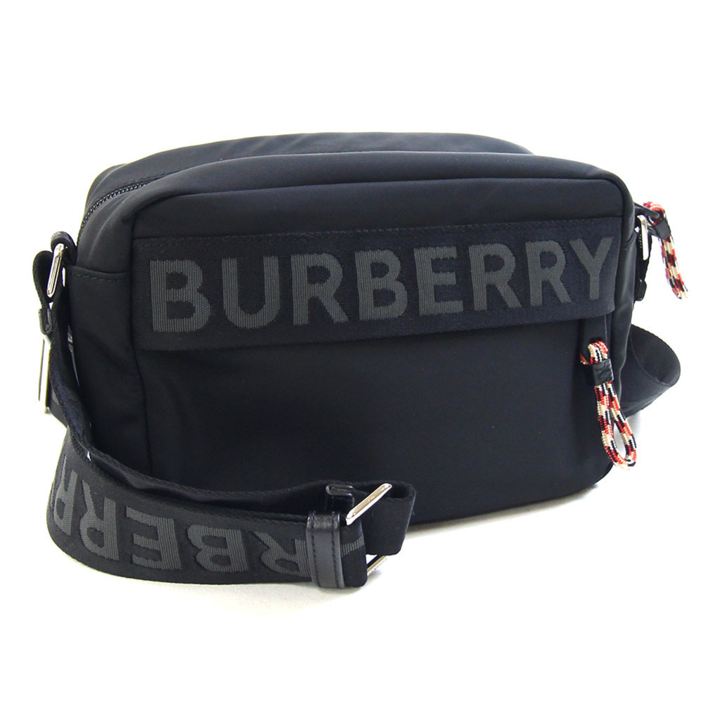 Burberry Shoulder Bag Detail Crossbody 8025669 Black Nylon Canvas Pouch Men's...